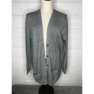Banana Republic Factory marled gray v-neck button front Cardigan Size XL